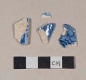 Blue transfer printed pearlware body sherds