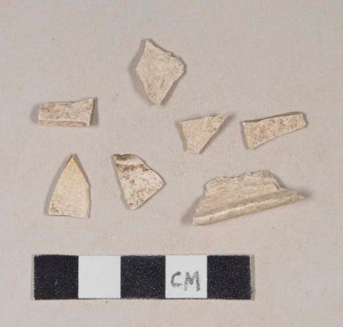 Unidentified refined earthenware body sherds, missing all glaze