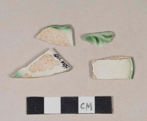 Green shell edge pearlware rim sherds