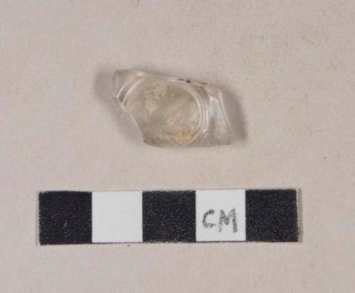 Colorless glass fragment, possible stemware base fragment