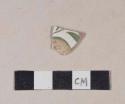 Polychrome hand painted whiteware body sherd