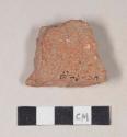 Redware roof tile fragment