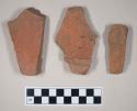 Redware roof tile fragments