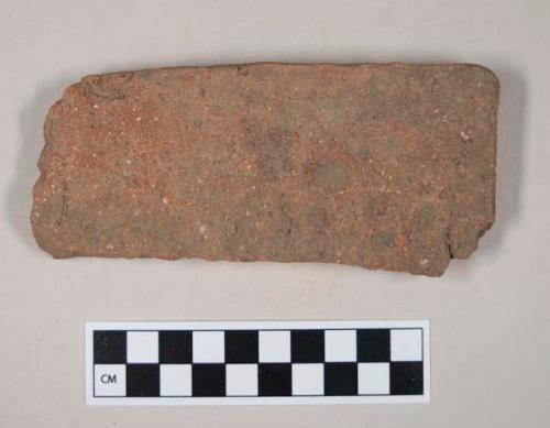 Redware roof tile fragment