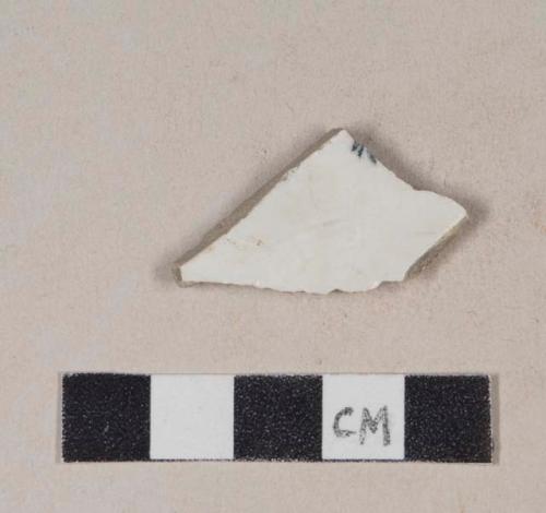Ironstone body sherd with fragment of black transfer printed makers mark