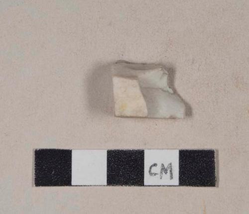 Undecorated porcelain tile fragment