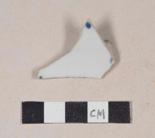 Blue hand painted porcelain base sherd