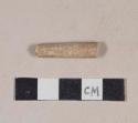 Unsmoked, undecorated pipe mouthpiece fragment; 8/64" bore diameter; crossmends with stem fragment (987-22-10/108603)