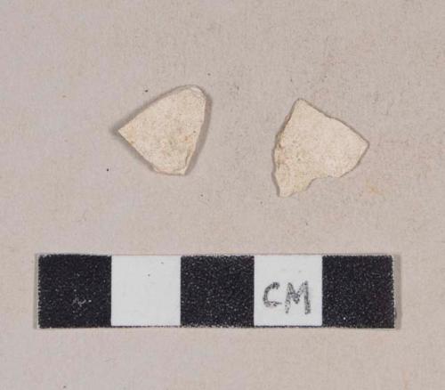 Unidentified refined earthenware body sherds, missing all glaze