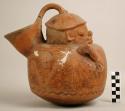 Rosales / Guinea effigy jar, incised ware, red