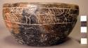 Black incised pottery bowl