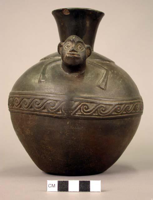 Chimu/Lambayeque blackware bottle