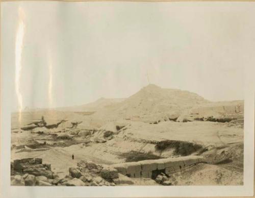 Crumbling walls in a desert landscape