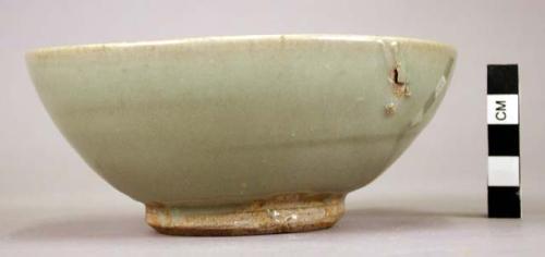 Wide bluish celadon undecorated bowl