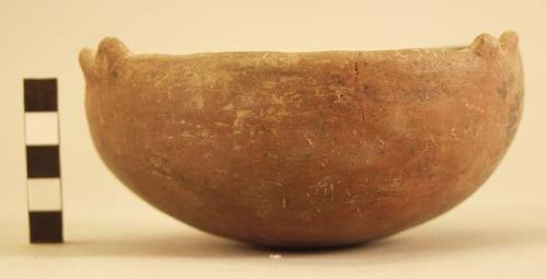 Small brown pottery bowl