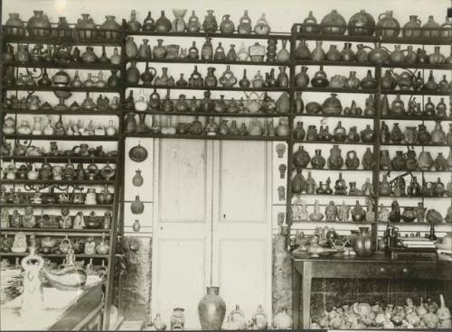 Large display of stirrup spout vessels