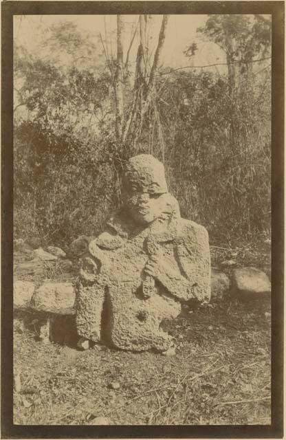 "The Snakebender" stone statue in Kabah