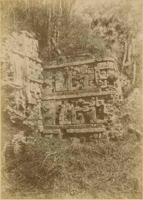 Architectural detail of Edifice 1, main staircase that leads to the temple, in Xkichook