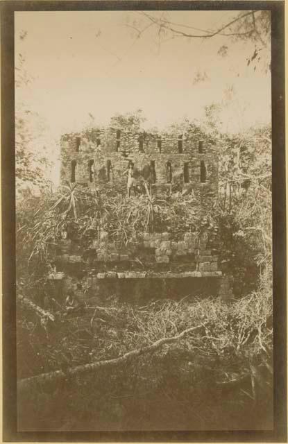 Back view of temple in Sacnicte