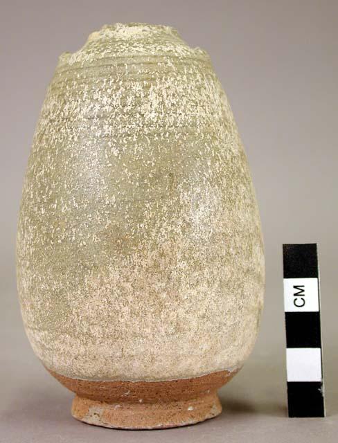 Egg-shaped stone ware bottle