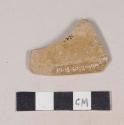 Buff bodied earthenware body sherd, with buff slip, wheel thrown