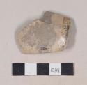 Gray bodied earthenware body sherd, unslipped, wheel thrown