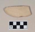 Red bodied earthenware body sherd, with buff slip, wheel thrown