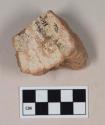 Coarse red bodied earthenware body sherd, with buff slip