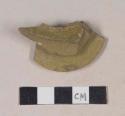 Green bodied earthenware body sherd, with green slip, wheel thrown