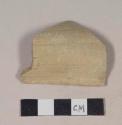 Green bodied earthenware rim sherd, unslipped, wheel thrown