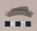 Gray bodied earthenware rim sherd, unslipped, wheel thrown