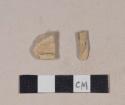 Buff bodied earthenware rim sherds, unslipped; two sherds crossmend