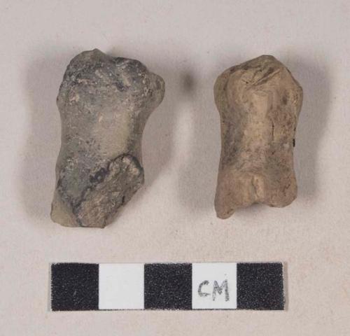 Red bodied earthenware fragments, unslipped, possible figurines or effigy fragments