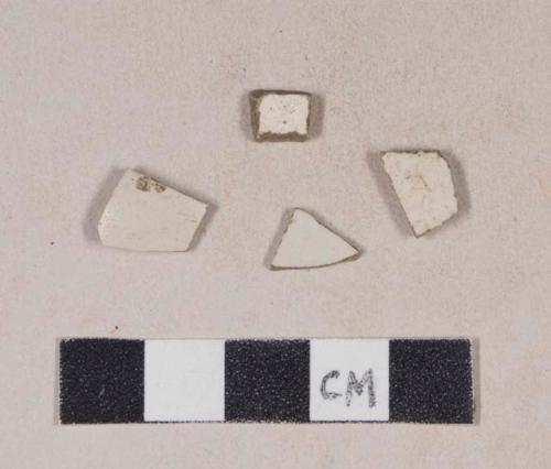 Undecorated white salt glaze stoneware body sherds