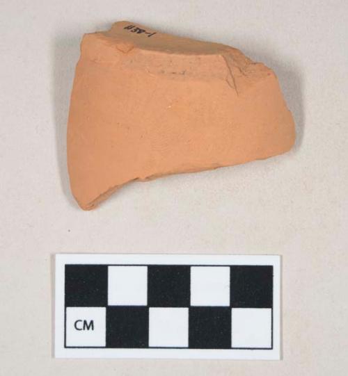 Unglazed, undecorated redware base sherd