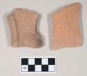 Coarse red bodied earthenware rim sherds, unslipped