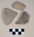 Gray bodied earthenware body sherds, with gray slip, wheel thrown