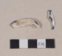 Blue shell decorated pearlware handle sherds; two sherds crossmend