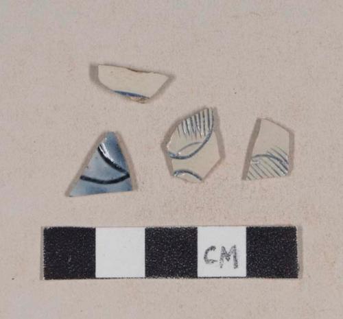 Scratch blue white salt glazed stoneware body sherds