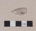 Folded colorless glass rim fragment