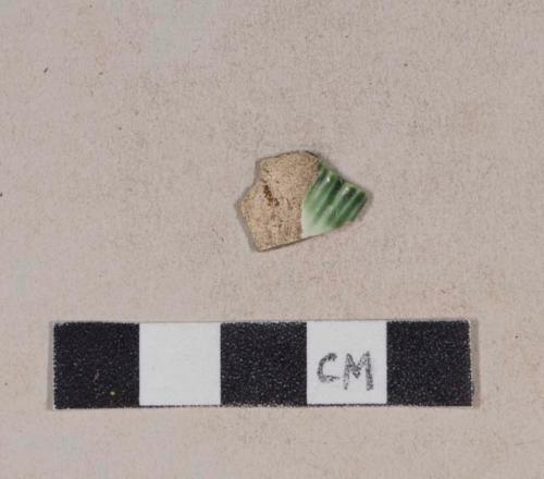 Green shell edge pearlware rim sherd