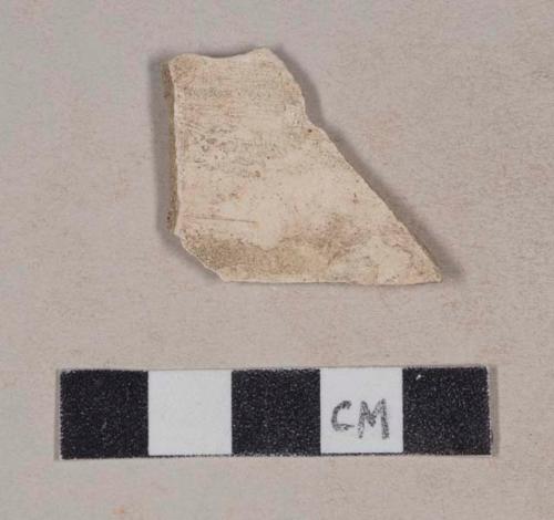 Unglazed, undecorated refined earthenware body sherd