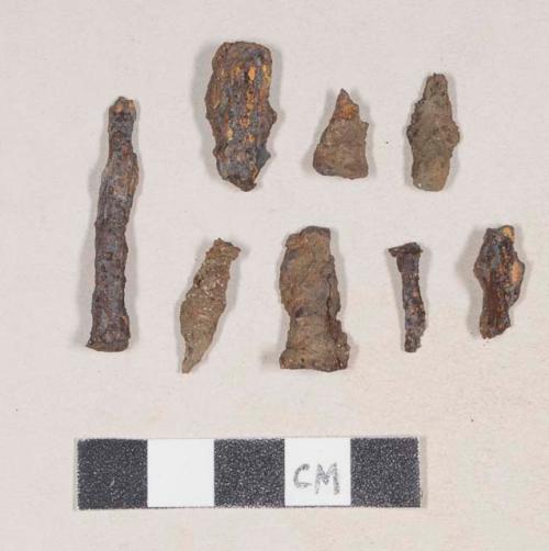 Iron nail fragments, some cut, some wrought