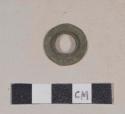 Unidentified copper alloy hardware piece; round, with external threads