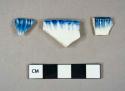 Ceramic, earthenware, pearlware, edge decorated rim sherds