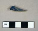 Ceramic, refined earthenware, burned, blue pattern, body sherd