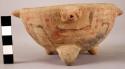 Small pottery tripod bowl - restored