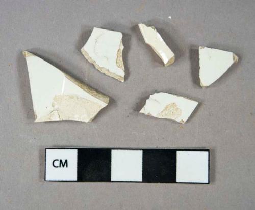 Ceramic, earthenware, whiteware, body sherds; Creamware, body sherd