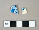 Ceramic, earthenware, pearlware, blue and white transfer print, body sherds