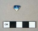 Ceramic, earthenware, pearlware, blue and white feather-edged, rim sherd